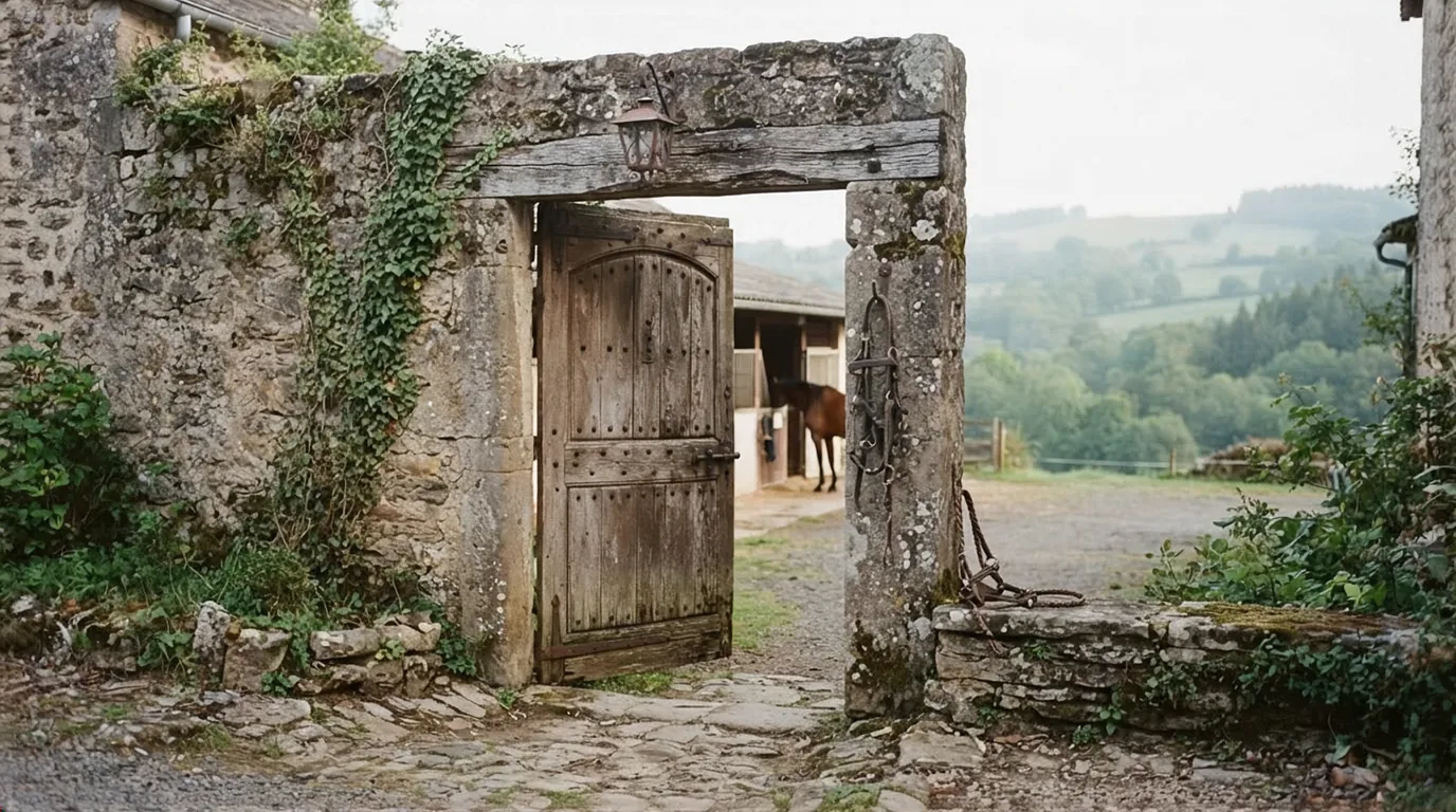 Entrée du Les Écuries des Colombes, centre équestre à Troche